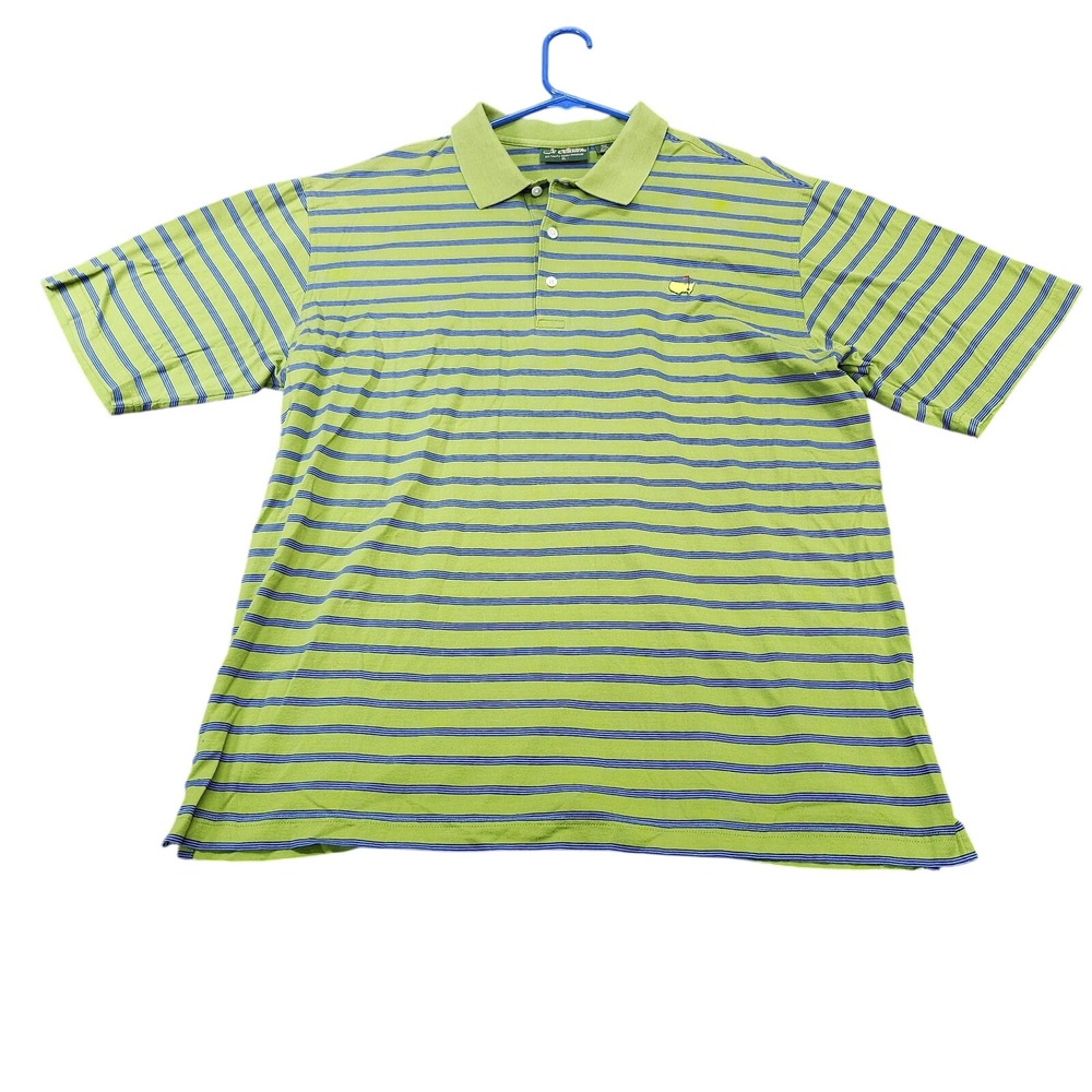 Masters Augusta National Shirt Mens XL Green Striped Golf Amen Corner Polo